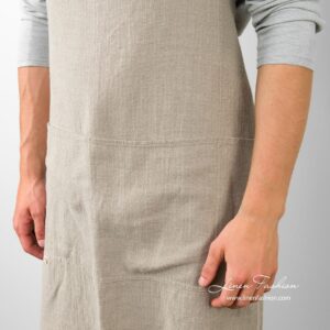 BALI Forkle natur 12 Linen-cotton apron in grey.