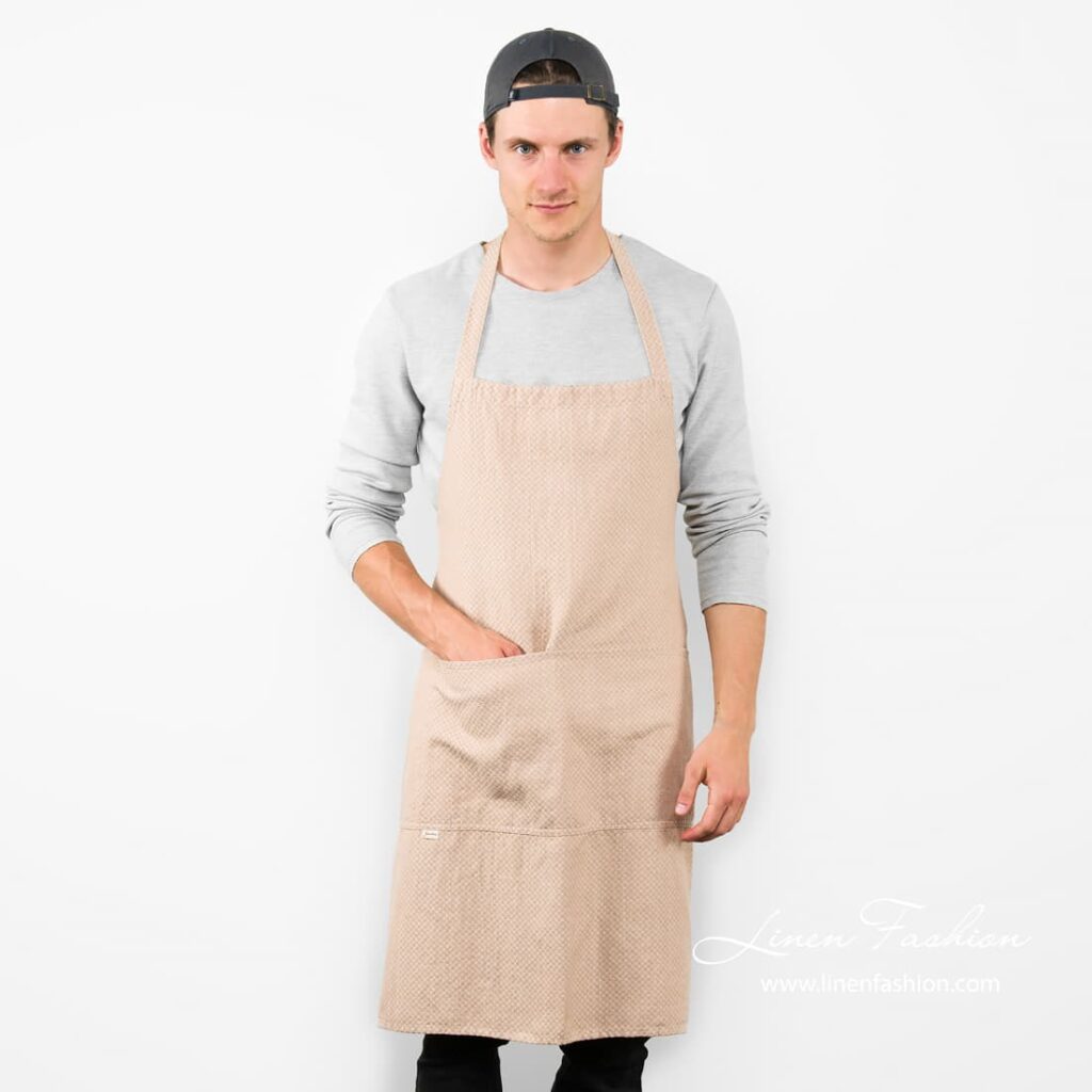 Brown linen apron, Bali.