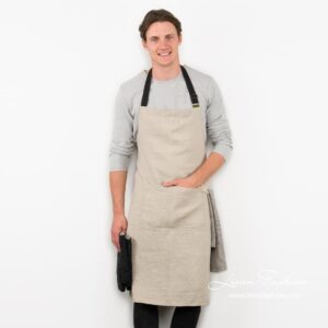 JAZZ Forkle naturfarget lin 9 Grey linen apron, jazz.
