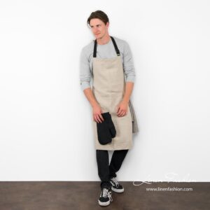 JAZZ Forkle naturfarget lin 10 100% linen apron in grey, jazz.