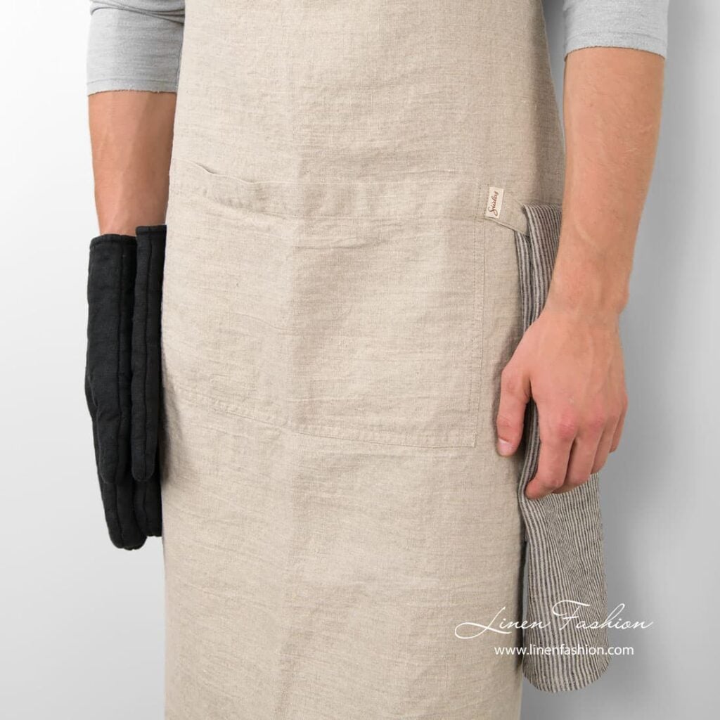 JAZZ Forkle naturfarget lin 4 Grey colored apron, jazz.