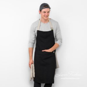 JAZZ Forkle svart 5 Black linen apron, JAZZ.