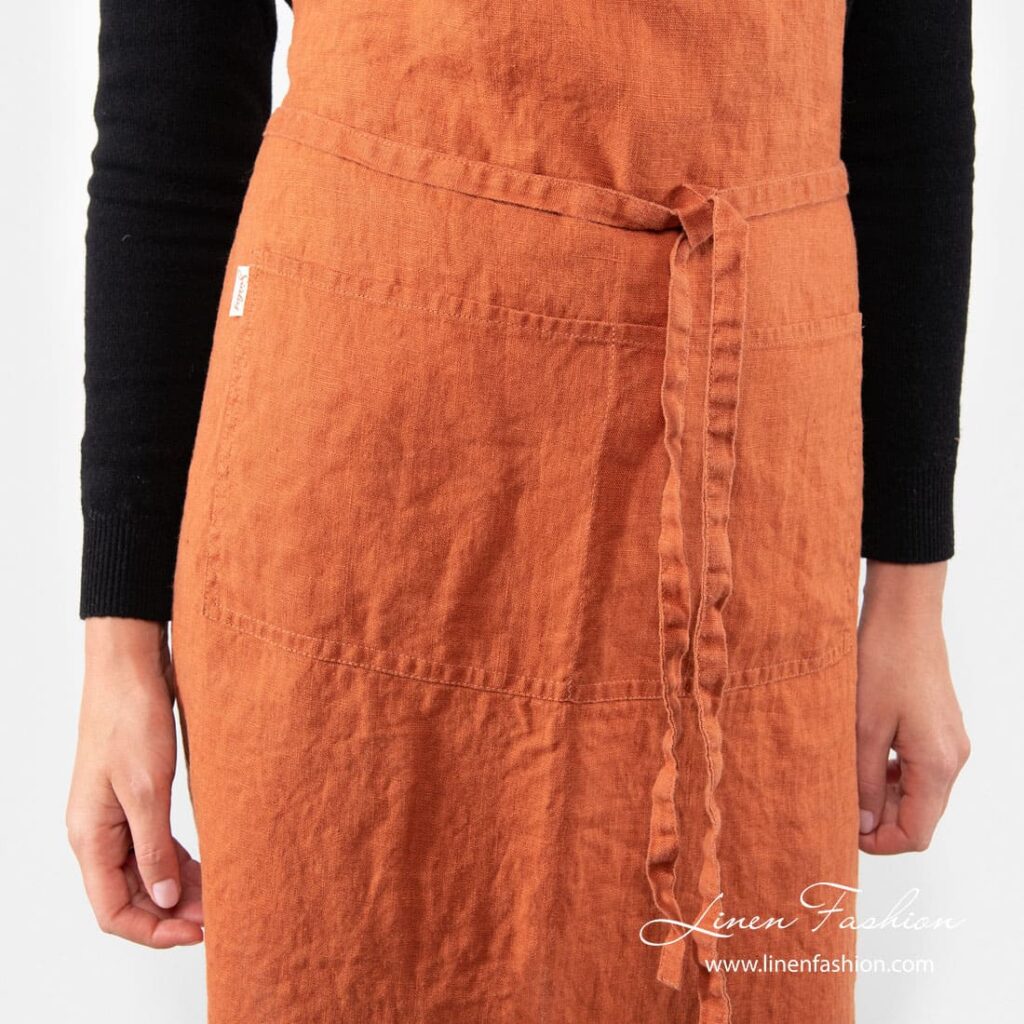 GAMMA Forkle oransje 3 100% linen apron in orange, gamma.