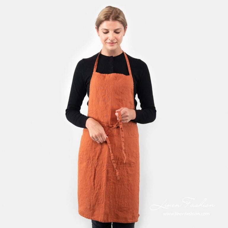 linen orange apron, gamma.
