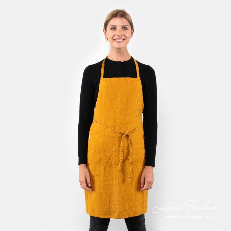 Yellow linen apron, gamma.