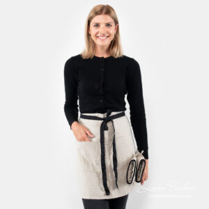 BISTRO KORT Forkle naturlig lin 7 Linen natural color short waist apron