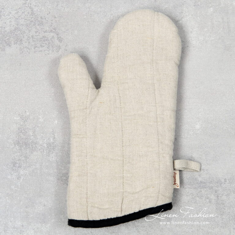 Linen natural grey oven glove