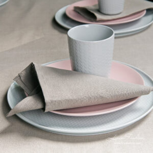 Light grey linen table napkin