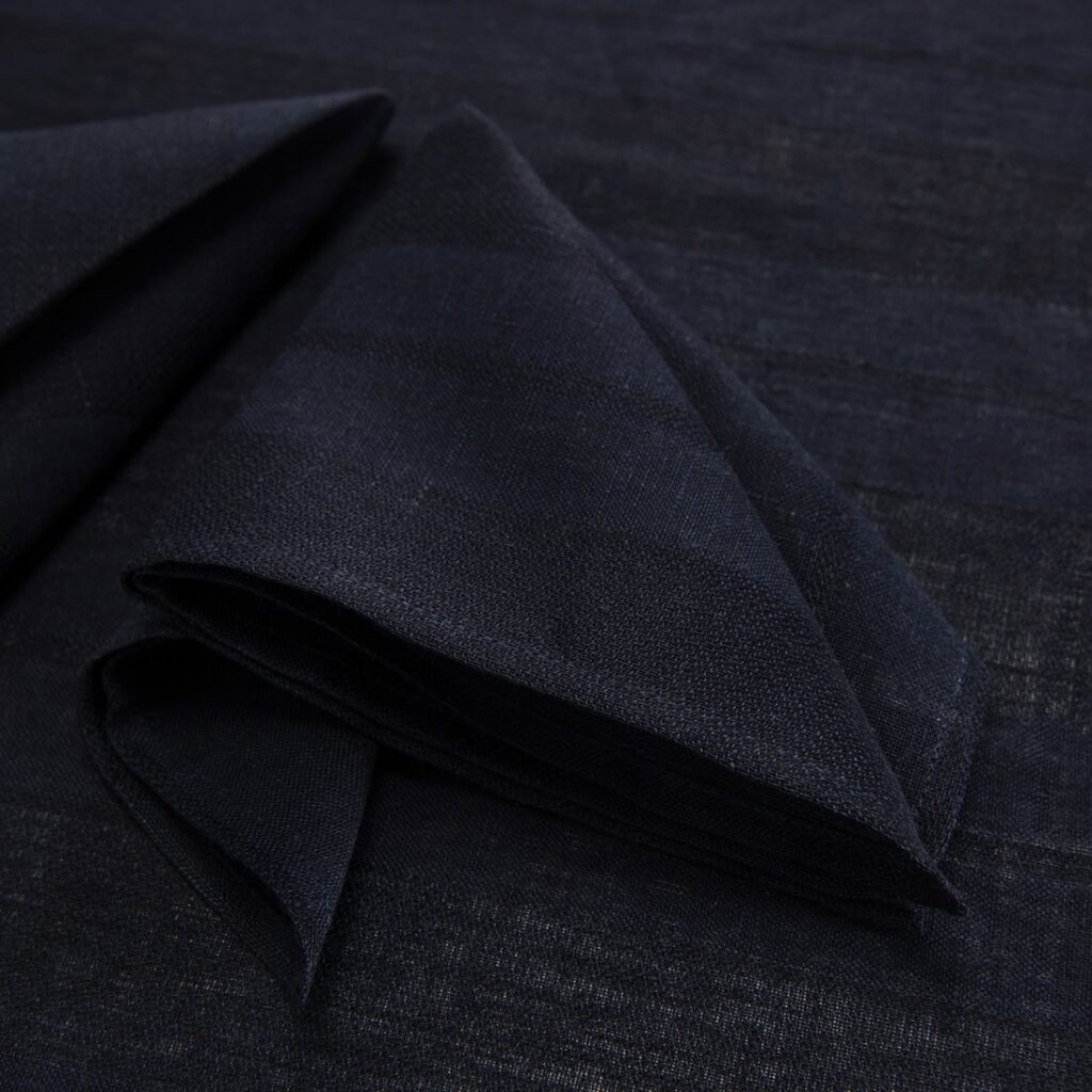 Black-blue linen cotton napkin, 100% linen
