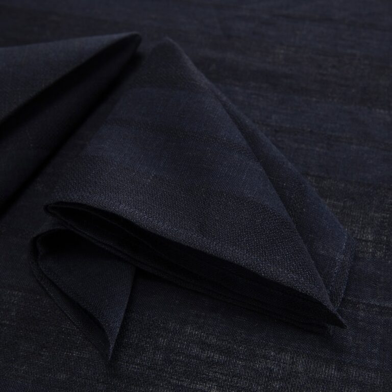 Black-blue linen cotton napkin, 100% linen