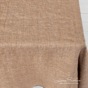 100% linen brown tablecloth.