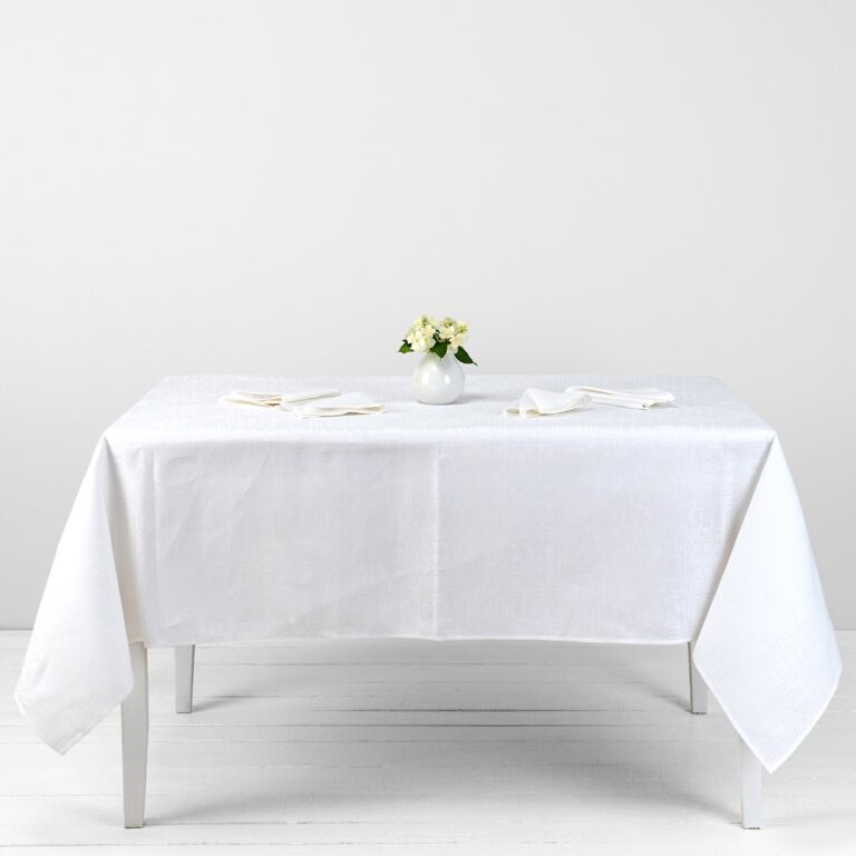 White linen cotton tablecloth