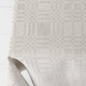 CAMPO Duk beige 14 Beige checked linen cotton tablecloth, twill weave