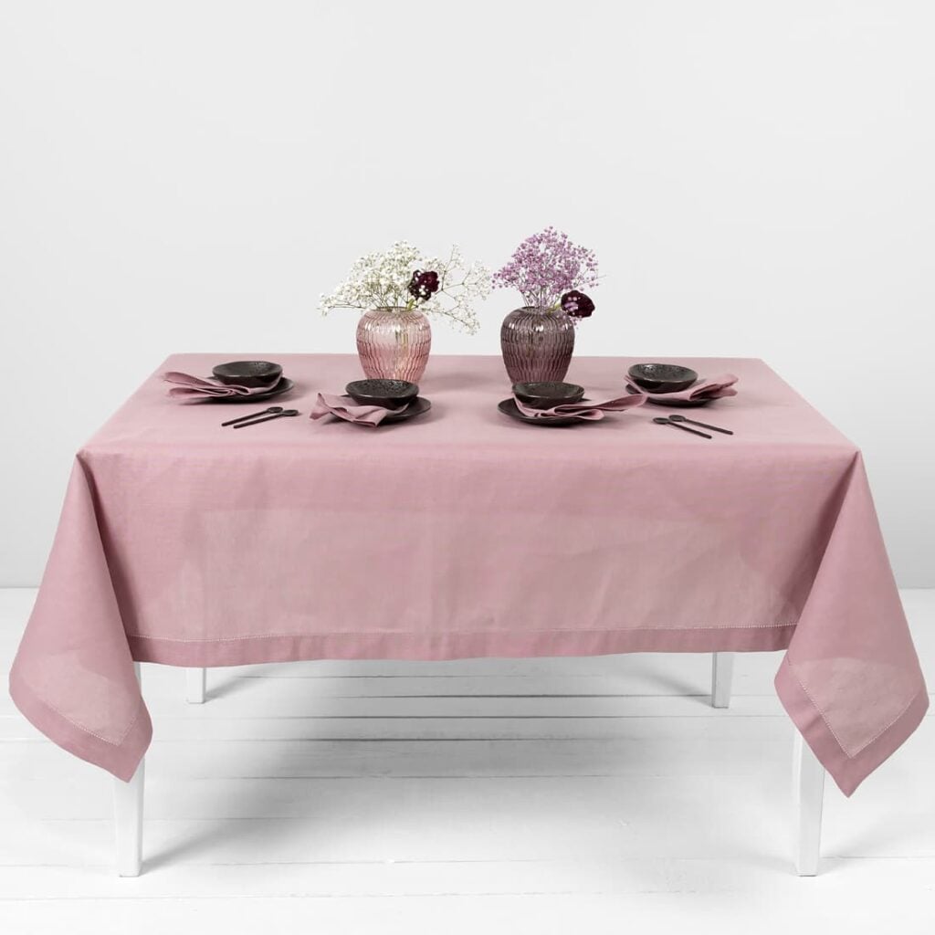 linen cotton lilac tablecloth