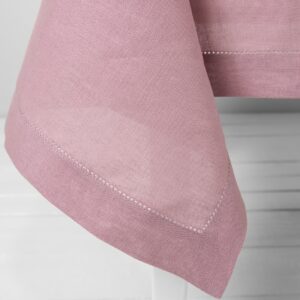 linen cotton lilac tablecloth with hemstitch