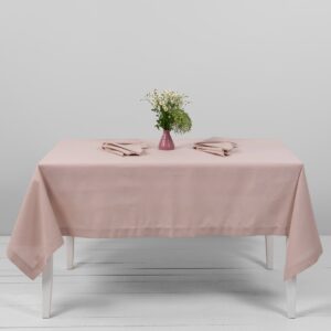 Light pinklinen cotton tablecloth, main
