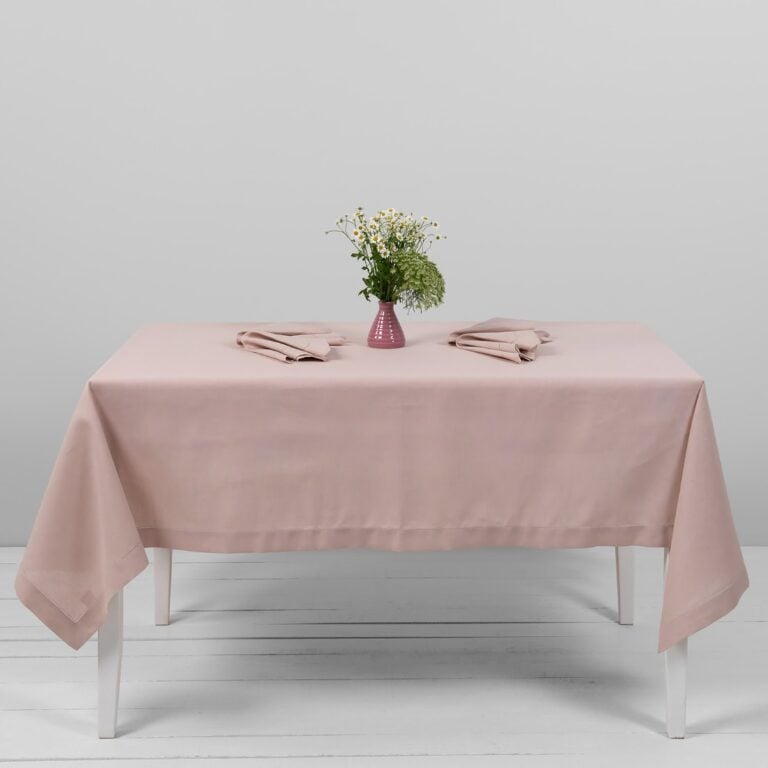 Light pinklinen cotton tablecloth, main