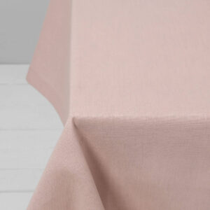 Light pink linen cotton tablecloth
