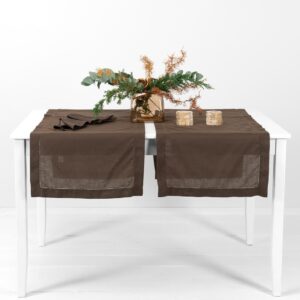 linen cotton brown runner