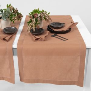 linen cotton light brown runner, in 2 sizes