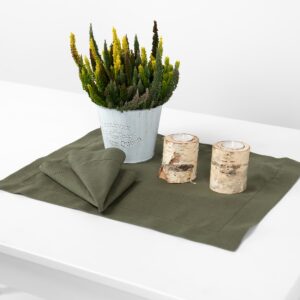 linen cotton olive placemat