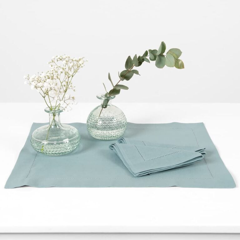 linen cotton aqua placemat