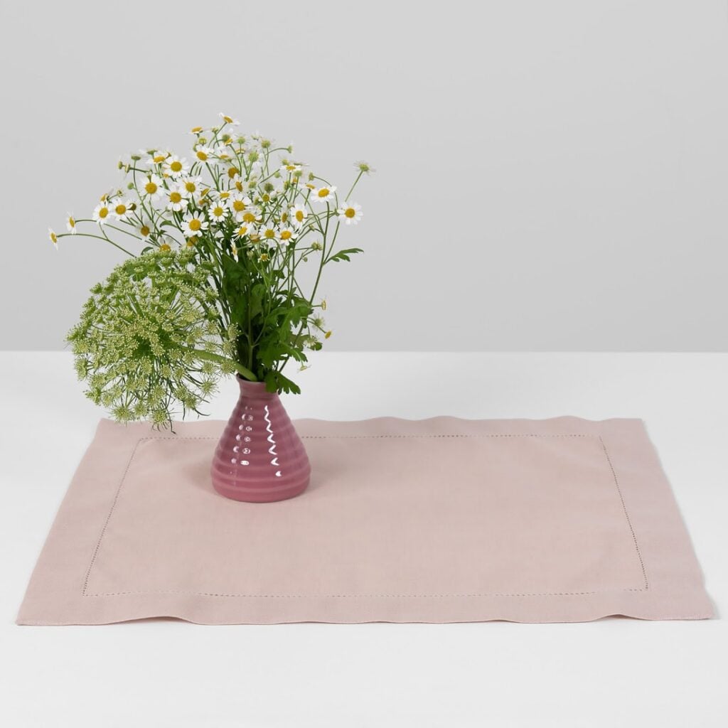 linen cotton light pink placemat