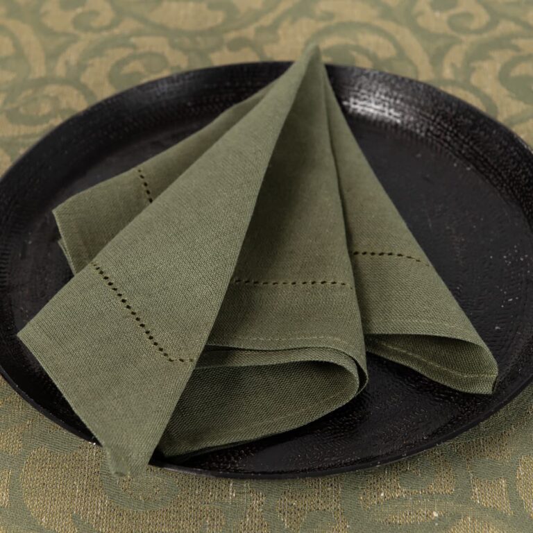 linen cotton olive napkin