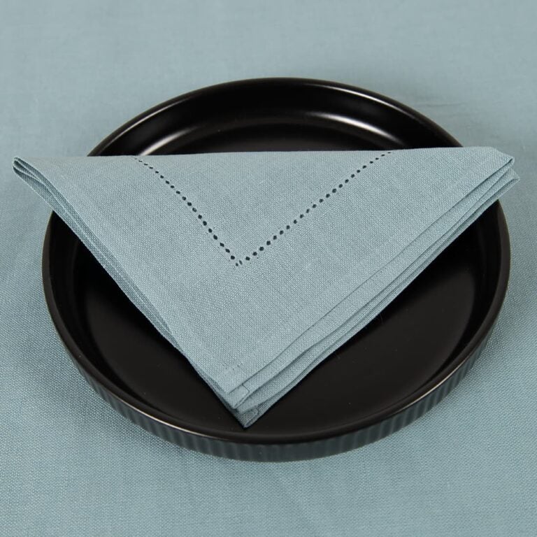 linen cotton aqua napkin