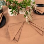 LUNA Duk rund/oval lys brun