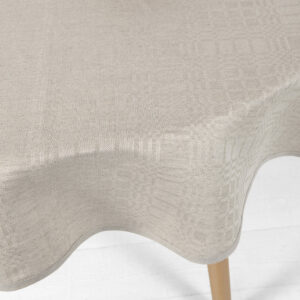 CAMPO Duk rund/oval beige 14 natural beige linen cotton tablecloth, piping hem