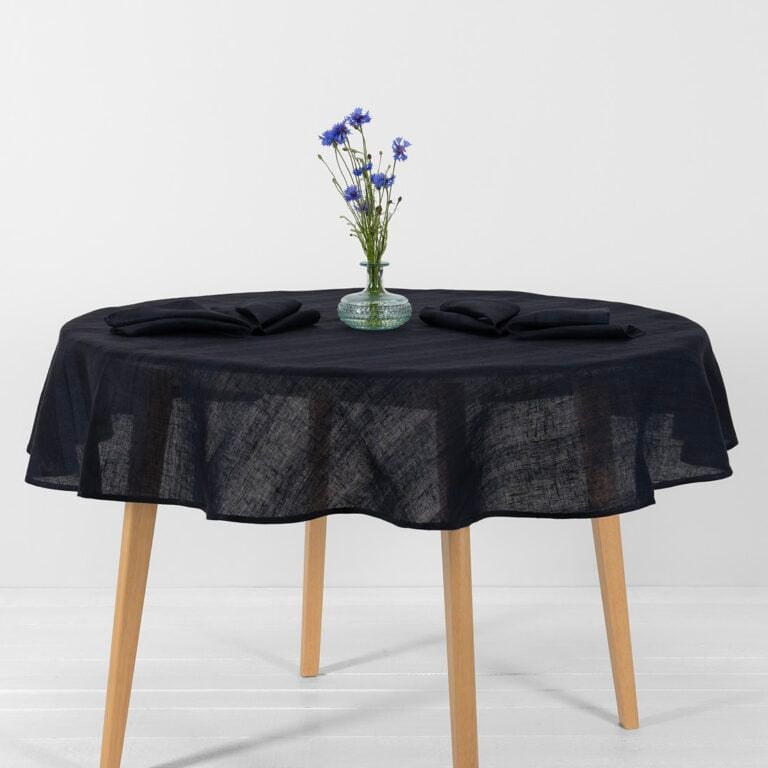 round/oval black-blue tablecloth
