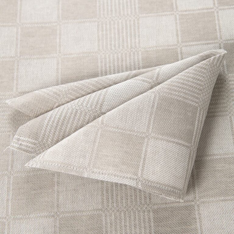 half linen beige check napkin