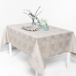 BOTANIC brownish linen cotton tablecloth