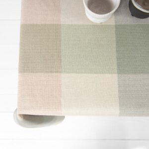 NATA Duk grønnlig 19 linen cotton tablecloth checks beige green, simple hem