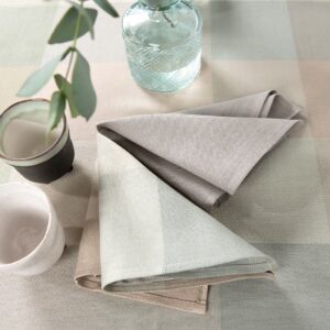 NATA Duk grønnlig 21 linen cotton tablecloth checks beige green, with napkins