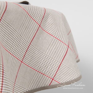 NATA Duk rund/oval grå 12 Round grey check tablecloth with narrow pipping