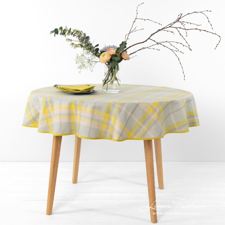 LOZANA round (oval) linen tablecloth