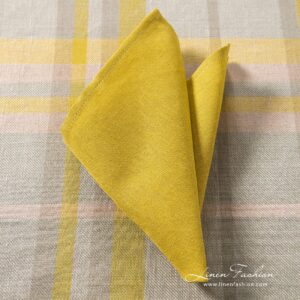 METIS sulfur yellow linen napkin with matching tablecloth