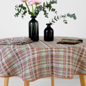 VIOLA Duk rund/oval brun grønn