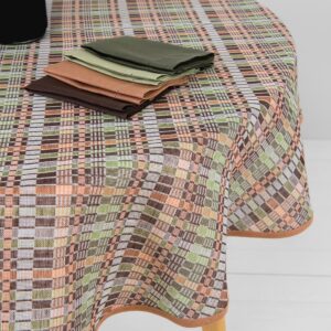 VIOLA Duk rund/oval brun grønn