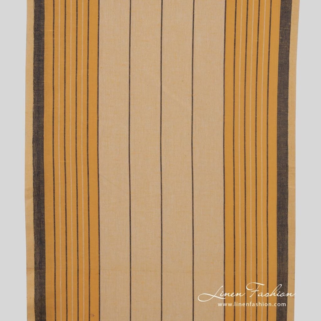 Yellow linen cotton fabric