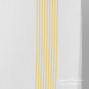 White linen cotton narrow striped fabric