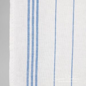 Linen cotton white fabric with vertical stripes