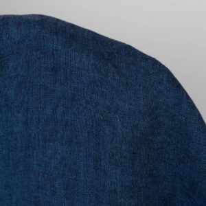 Vasket linstoff i mørkeblå denimfarge
