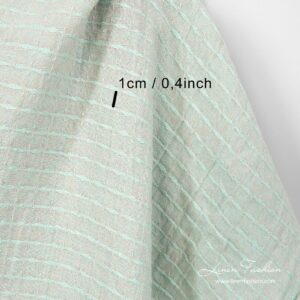 Patterned linen fabric with 1cm x 1cm squares