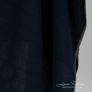 100% linen fabric in blue black colour.