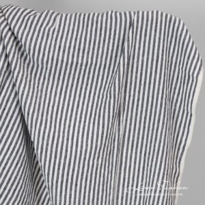 Linen fabric in navy stripes.