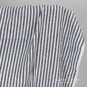 Washed linen fabric navy striped.