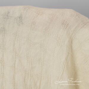 Washed 100% linen fabric in vanilla colour.